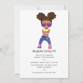 Invitation d'anniversaire pour fille avec tresses (Devant)