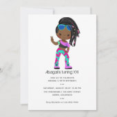 Invitation d'anniversaire pour fille avec tresses (Devant)