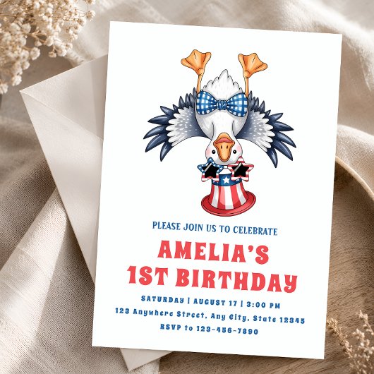 Invitation d'anniversaire pour fille de 1 an avec 