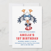 Invitation d'anniversaire pour fille de 1 an avec  (Devant)