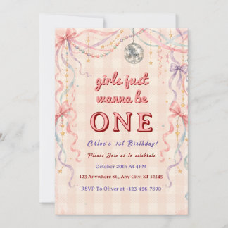 Invitation d'anniversaire pour fille de 1 an "Les