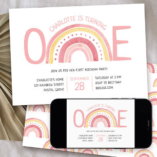 Invitation d'anniversaire pour fille de 1 an Paste