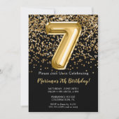 Invitation d'anniversaire pour fille de 7 ans Blac (Devant)