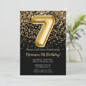 Invitation d'anniversaire pour fille de 7 ans Blac (Debout devant)