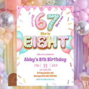Invitation d'anniversaire pour fille de 8 ans avec
