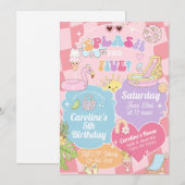 Invitation d'anniversaire pour fille de cinq ans p (Devant / Derrière)