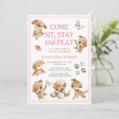 Invitation d'anniversaire pour fille de fête de ch (Debout devant)