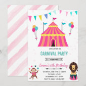 Invitation d'anniversaire pour fille de fête forai (Devant / Derrière)