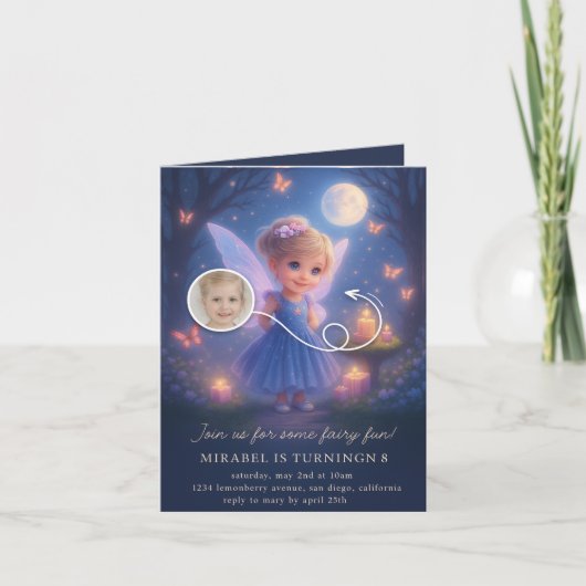 Invitation d'anniversaire pour fille de Jardin de  (Devant)