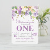 Invitation d'anniversaire pour fille de un an Fill (Debout devant)