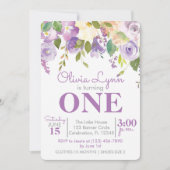 Invitation d'anniversaire pour fille de un an Fill (Devant)