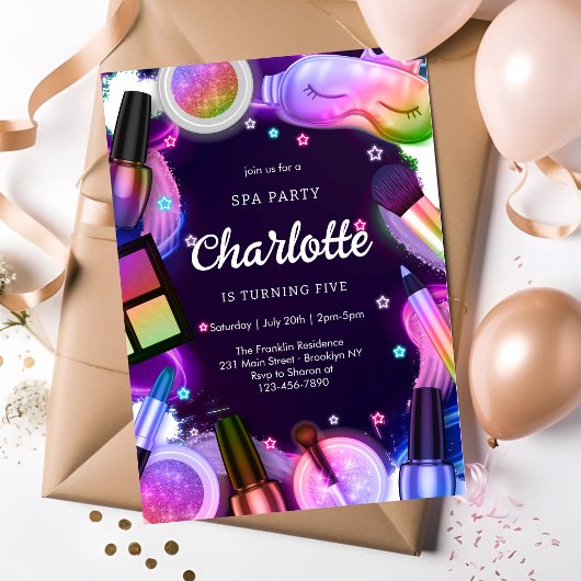 Invitation d'anniversaire pour fille fête de maqui