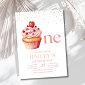 Invitation d'anniversaire pour fille gâteau rose 1