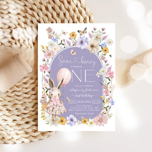 Invitation d'anniversaire pour fille : Some Bunny