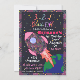 Invitation d'anniversaire pour fille sur le thème