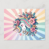 Invitation d'anniversaire pour fille thème Licorne (Dos)