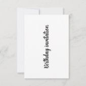 Invitation d'anniversaire pour filles (Dos)