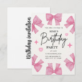 Invitation d'anniversaire pour filles (Devant / Derrière)