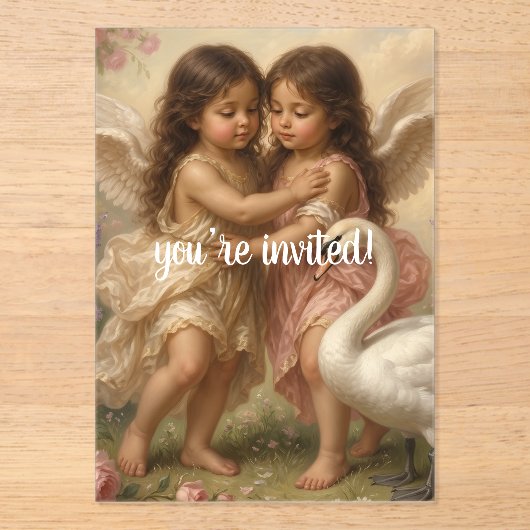 invitation d'anniversaire pour filles ange doux ch (Recto)