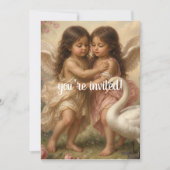 Invitation d'anniversaire pour filles ange doux ch (Devant)