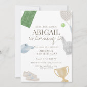Invitation d'anniversaire pour filles athlétiques  (Devant)