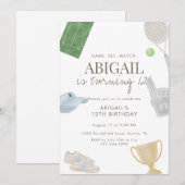 Invitation d'anniversaire pour filles athlétiques  (Devant / Derrière)