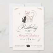 Invitation d'anniversaire pour filles au thème de  (Devant)
