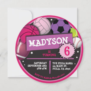 Invitation d'anniversaire pour filles avec BALLONS