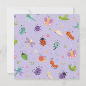 Invitation d'anniversaire pour filles avec des bug (Dos)