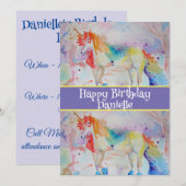 Invitation d'anniversaire pour filles avec l'art d (Devant / Derrière)