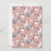 Invitation d'anniversaire pour filles avec licorne (Dos)