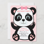 Invitation d'anniversaire pour filles avec un ours (Devant)