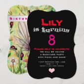 Invitation d'anniversaire pour filles avec une fée (Devant / Derrière)