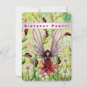 Invitation d'anniversaire pour filles avec une fée