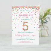 Invitation d'anniversaire pour filles de 5 ans fê (Debout devant)