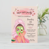 Invitation d'anniversaire pour filles de Spa de so (Debout devant)