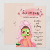 Invitation d'anniversaire pour filles de Spa de so (Devant / Derrière)