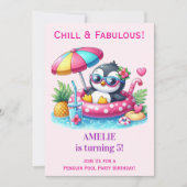 Invitation d'anniversaire pour filles - Fête au ba (Devant)