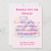Invitation d'anniversaire pour filles - Fête au ba (Dos)