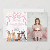 Invitation d'anniversaire pour filles Let's Pawty (Devant)