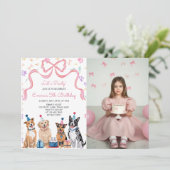 Invitation d'anniversaire pour filles Let's Pawty (Debout devant)