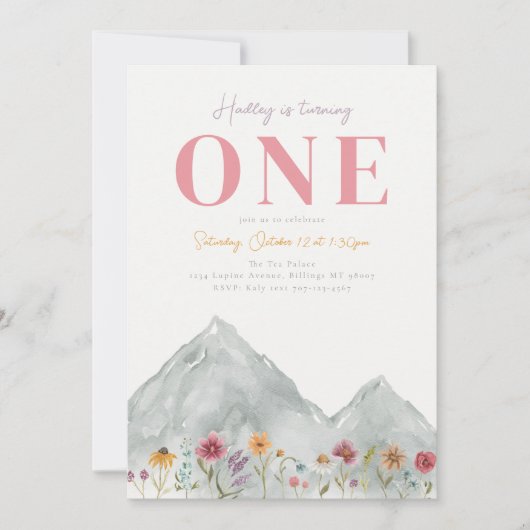 Invitation d'anniversaire pour Fleur sauvage de mo (Devant)