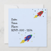 Invitation d'anniversaire pour fusée spatiale (Dos)