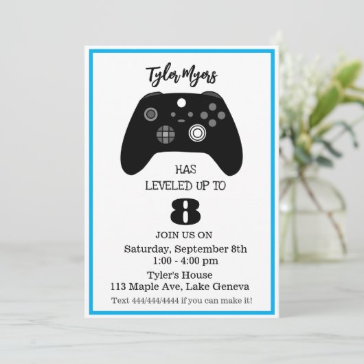Invitation d'anniversaire pour Gamer (Debout devant)