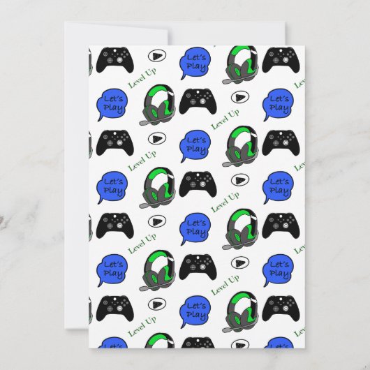 Invitation d'anniversaire pour Gamer (Dos)