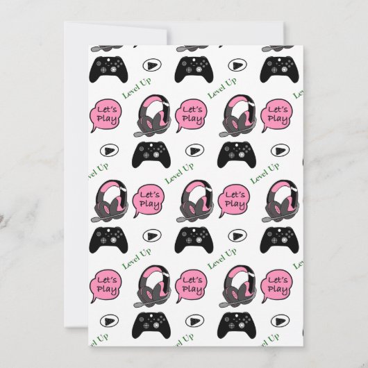 Invitation d'anniversaire pour Gamer (Dos)