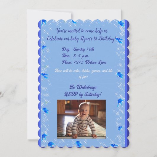 Invitation d'anniversaire pour garçon (Devant)