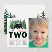 Invitation d'anniversaire pour garçon 2 ans avec o (Devant / Derrière)