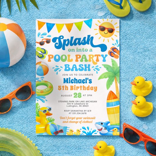 Invitation d'anniversaire pour garçon à une fête a