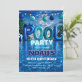Invitation d'anniversaire pour garçon à une fête a (Debout devant)